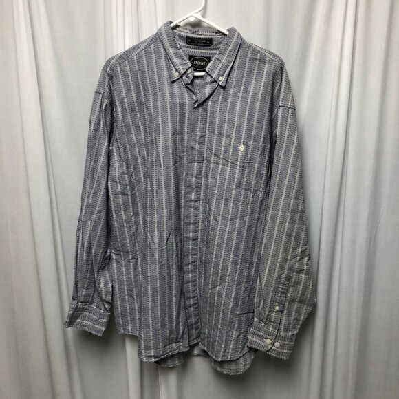 Archive Shirt Mens Size XL Blue White Striped Button Down Cotton Long Sleeve - Picture 1 of 6